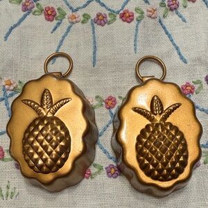 Pair of Miniature 2" Pineapple Copper Molds